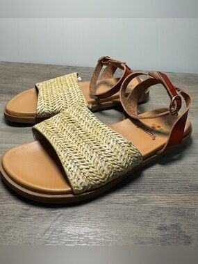 Palms Kids Braided Straw Sandals in Natural/Tan